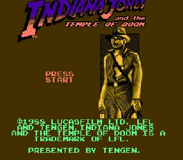 Indiana Jones and the Temple of Doom (USA) (Rev 1) screen shot title